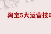 淘寶5大運營技巧