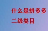 什么是拼多多二級(jí)類(lèi)目？
