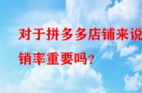 對于拼多多店鋪來說動銷率重要嗎？