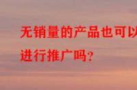 無(wú)銷量的產(chǎn)品也可以進(jìn)行推廣嗎？